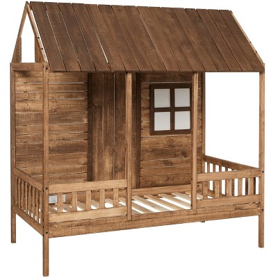 Donco Kids Front Porch Twin Rustic Driftwood Country Low Loft Bed