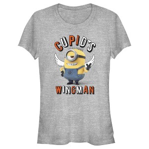 Juniors Womens Despicable Me Minions Cupid's Wingman Valentine's T-Shirt - 1 of 3