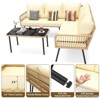 4 Pieces Patio Furniture Sets Wicker Outdoor Sectional L-Shaped with Cushions,Side Table and Chairs Set,Boho Rattan 5 Seater Conversation Sets,Beige - 4 of 4
