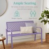 Best Choice Products Indoor Outdoor Steel Garden Bench w/ Geometric Backrest, Foot Levelers - 3 of 4