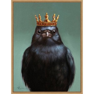 Amanti Art 23"x30" King Crow by Lucia Heffernan Framed Canvas Wall Art - 1 of 4