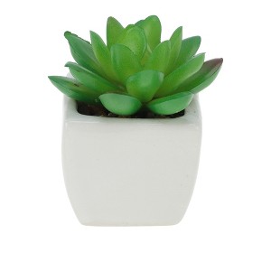 Unique Bargains Artificial Plants Ceramic Pot Plastic 2.01"x2.01"x2.95" 1 Pc - 1 of 4