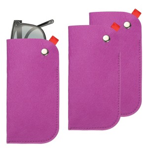 Unique Bargains Felt Soft Storage Scratch-Resistant Women Men Eyeglasses Bag 3 Pcs - 1 of 4