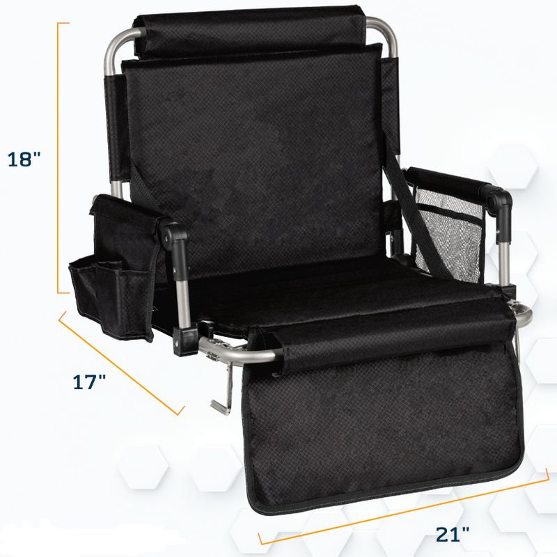 Alpcour Stadium Seat - Foldable, Padded Bleacher Chair with Backrest, Armrest, Pockets, & Cup Holder, 2 of 10