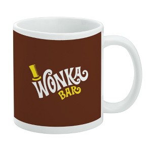 Willy Wonka and the Chocolate Factory Wonka Bar Logo Ceramic Coffee Mug  Novelty Gift Mugs for Coffee  Tea and Hot Drinks  11oz  White - 1 of 4