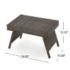 Christopher Knight Home 2pc Thira Outdoor Wicker and Aluminum Folding Side Table Mixed Mocha - 2 of 4