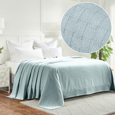 Basketweave Cotton Blanket by Blue Nile Mills