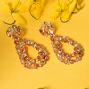 SOHI Women's Pink Teardrop Drop Earrings - 2 of 3