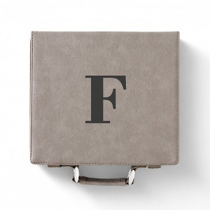 Personalization Mall Grey Leatherette Poker Chip Set - 1 of 2