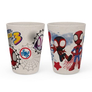 Zak Designs 2pk 10 fl oz Spidey and His Amazing Friends Melamine Tumblers Cream/Red - 1 of 4