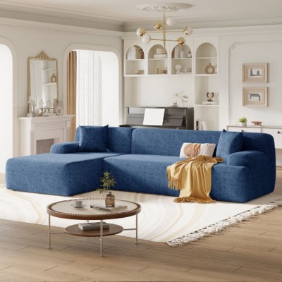 Modern 3-Seat Modular Sectional Sofa with Moveable Chaise Lounge, Oversized Deep Seat Couch for Living Room or Bedroom-The Pop Home