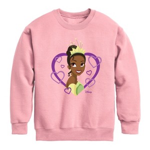Boys' - Disney - Tiana Hearts Graphic Long Sleeve Fleece Sweatshirt - 1 of 3