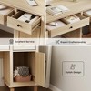Brafab 3-Drawer Rattan Writing Desk with Storage Shelf & Power Outlets,Computer Desk with 5 Drawers and File Cabinet for Storage Home Office Desks - 3 of 4