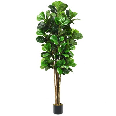 Costway 6-feet Artificial Fiddle Leaf Fig Tree Indoor-outdoor Home