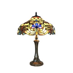 Chloe Lighting Amberwing Tiffany-style 2 Light Dragonfly Table Lamp 17" Shade - 1 of 3