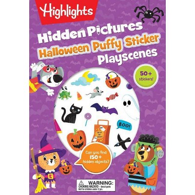 Halloween Hidden Pictures Puffy Sticker Playscenes - (Highlights Puffy Sticker Playscenes) (Paperback)