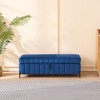 GDFStudio Mandy 49.21" Velvet Upholstered Tufted Storage Ottoman with Metal Legs - 2 of 4
