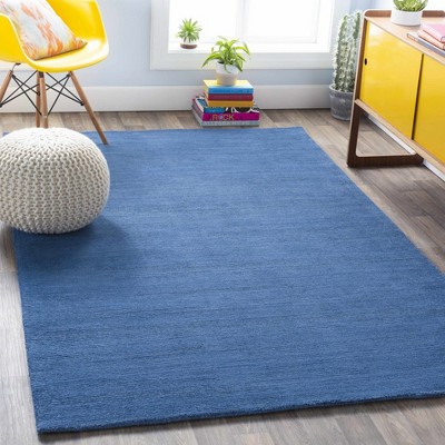 Hauteloom Brockton Solid Wool Blue Area Rug