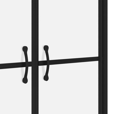 Black Aluminum Frame Double Sliding Shower Door with Clear ESG Glass