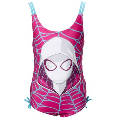 Marvel Spider-Verse Ghost-Spider Little Girls One-Piece Bathing Suit Pink 7-8 — фото 3