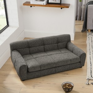 Akoasm Modern Rectangular Pet Sofa with Backrest and Armrests For Small and Medium Dogs-Dark Gray - 1 of 4