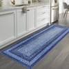coucheta 2x6 Runner Rug, Washable Area Rug for Living Room, Vintage Braided Print Carpet, Low Pile Non-Shedding Kitchen Rugs with Non Slip,Blue - 2 of 4