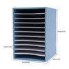 YIYIBYUS Vertical Desktop Sorter, 11 Compartment, Blue, Letter-size Shelves - 4 of 4