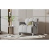 Polyester Modern Minimalist Accent Armchair with L-Shaped Armrests, Thick Cushion and Solid Wood Frame, Set of 2 - 4 of 4