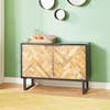 Olivia & May Rectangular Contemporary Mosaic Wood Cabinet Black: Bohemian Style, Iron Frame, No Assembly Required - 4 of 4