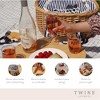 Twine Central Park Outdoor Picnic Basket with Lid and Handle, Four Person Wicker Picnic Basket with Accessories Picnic Equipment 22-Piece Set - 2 of 4