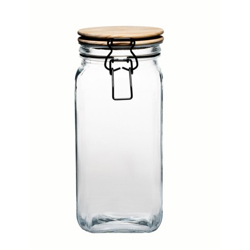 Amici Home Acadia Glass Canister With Wood Lid & Hermetic Seal, Airtight  Lock Lids For Kitchen & Pantry Storage, Large 60-ounce : Target