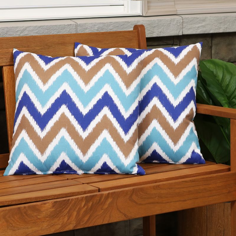 Sunnydaze Indoor/Outdoor Weather-Resistant Polyester Square Decorative Pillow Cover Only with Zipper Closures, 2 of 10