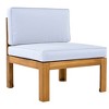 Maliang  Outdoor Backyard Patio Wood 5-Piece Sectional Sofa Seating Group Set with Cushions, Natural Finish+ Cushions - 4 of 4
