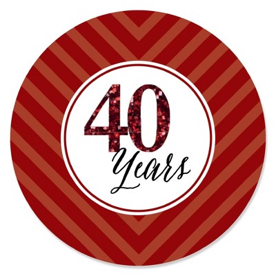 Big Dot of Happiness We Still Do - 40th Wedding Anniversary - Party Circle Sticker Labels - 24 Count