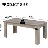 CuisinSmart Dining Table for 4-6, 63" Wood Farmhouse Rectangular Thickened Dinner Dining Room & Kitchen Table for 4 - 3 of 4