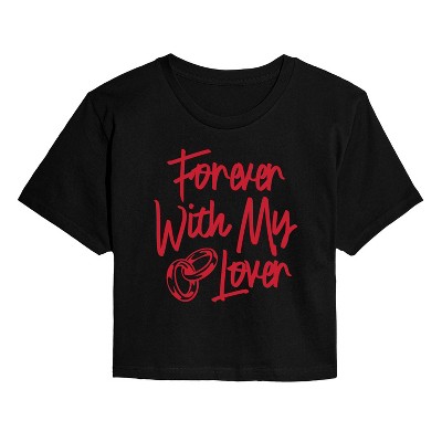 Women's - Instant Message - Forever With My Lover Cropped Graphic T-Shirt