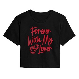 Women's - Instant Message - Forever With My Lover Cropped Graphic T-Shirt - 1 of 4