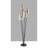 Adesso Wentworth Floor Lamp Black/Natural : Asymmetrical 4-Arm, Beige Linen Shades, ETL Listed - image 3 of 4