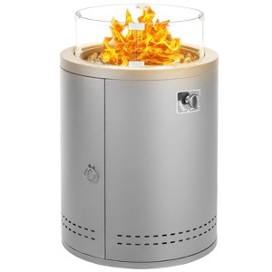 R.W.FLAME Circular 20 inch Propane Fire Pit, Outdoor Gas Fire Pit with Lava Rocks, Protective Cover, Glass Wind guard for Party/Backyard/Patio - 1 of 4