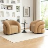 SEYNAR Modern Glam PU Leather 360 Degree Swivel Accent Armchair with Metal Base Set of 2 - 4 of 4