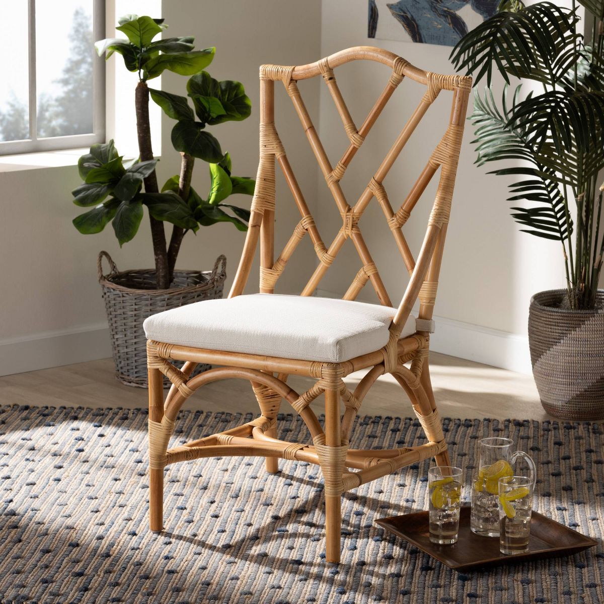 Sonia Rattan Chair Natural/White - bali & pari