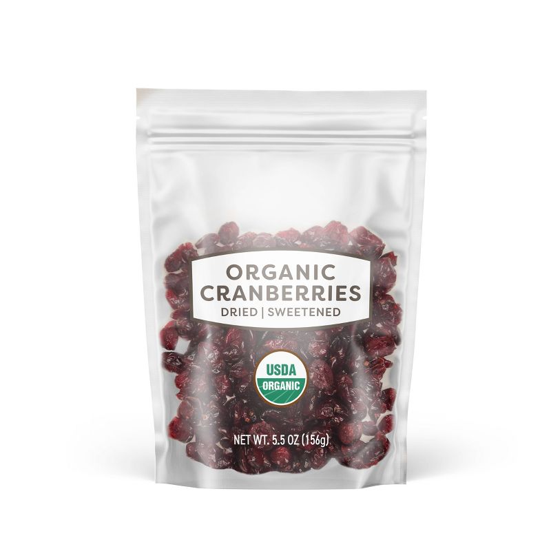 Organic Dried Sweetened Cranberries - 5.5oz, 1 of 4