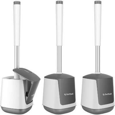 SetSail Toilet Brush 3 Pack Toilet Bowl Brush and Holder Toilet Cleaner Brush