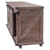 Presley TV Stand for TVs up to 60" Brown - StyleCraft: Rustic Style, Open Shelf, 2 Drawers, Rolling Doors - 3 of 4