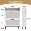 White Shoe Storage Cabinet with 2 Flip Drawers, Slim Narrow Shoe Rack Cabinet - 2 of 4