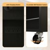 Kitchen Island Cart with Power Outlet, Drop Leaf Table on Wheels, 3-Drawer Storage Cabinet with Spice & Towel Rack, Mobile Kitchen Cart - 3 of 4