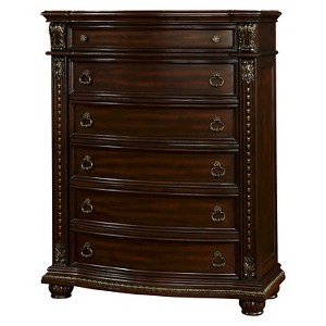Walin Traditional Marble Top Chest Brown Cherry - Sun & Pine