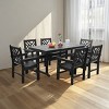 Outdoor Patio Dining Set, 7 Pcs Dining Set with Chairs and Table, Dining Set with Steel Frame, Dining Table with Umbrella Hole-Coolbibila - 4 of 4