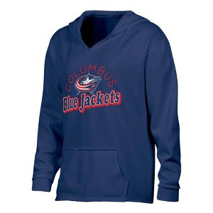 NHL Columbus Blue Jackets Women's Dark Fleece Hooded Sweatshirt - 1 of 3