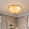 LLHZSY 15 9/10" Semi-Dome Clear Glass Flush Mount Ceiling Light, Modern Classic 3-Light Fixture-Gold - 2 of 4
